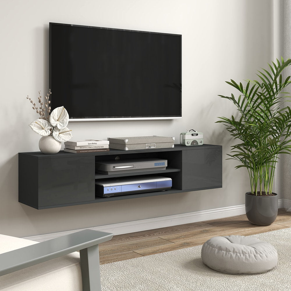 HOMCOM Floating TV Stand Cabinet in Grey, image 2