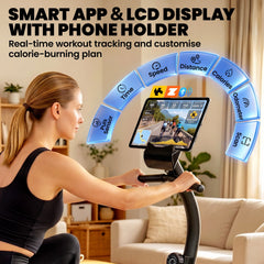 SPORTNOW Recumbent Exercise Bike for Home, Stationary Bike with Bluetooth, App Connectivity, Quiet 8-Level Magnetic Resistance