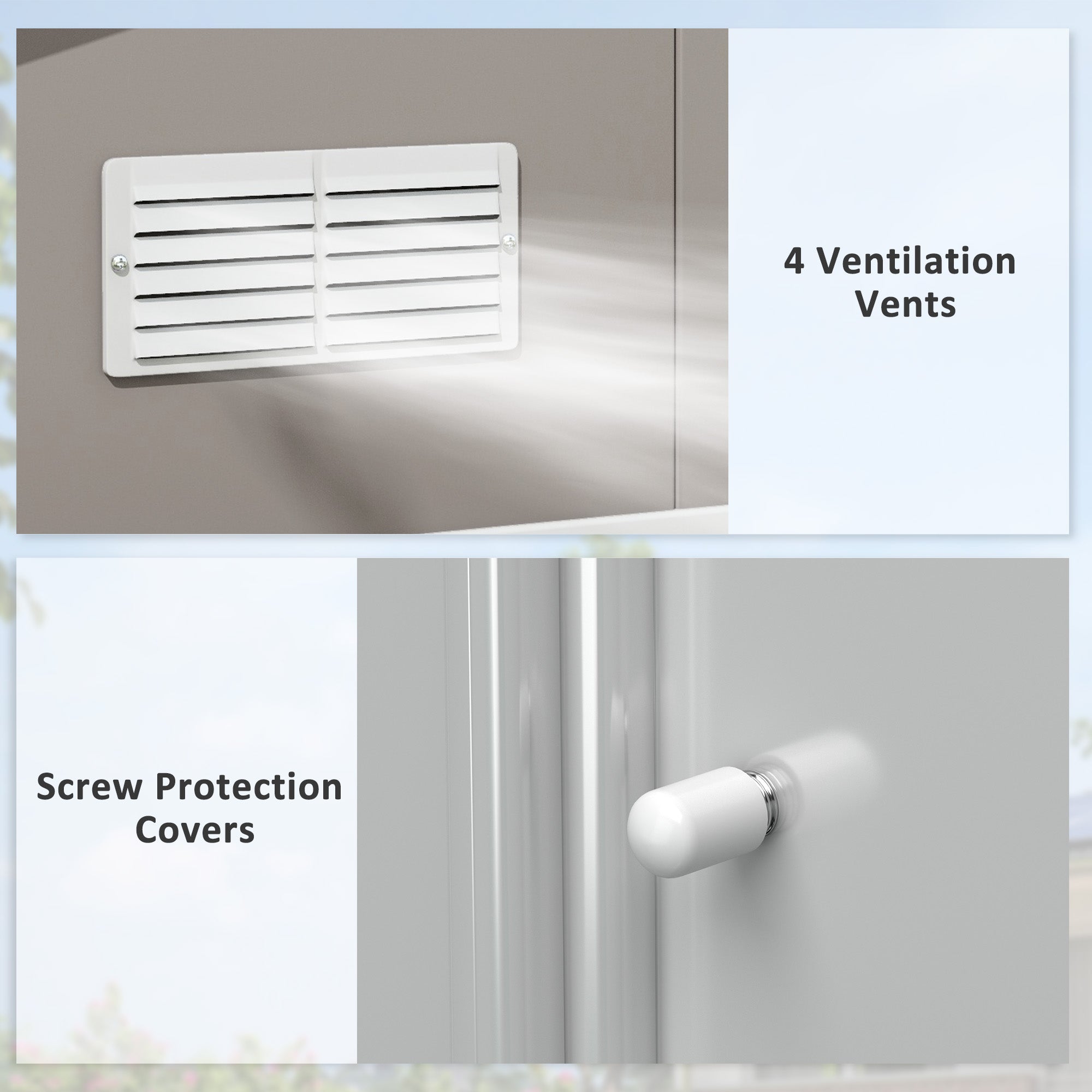 Outsunny 13 x 11ft Large Garden Shed, Mental Garden Storage Shed with Foundation Kit Ventilation & Doors, Light Grey