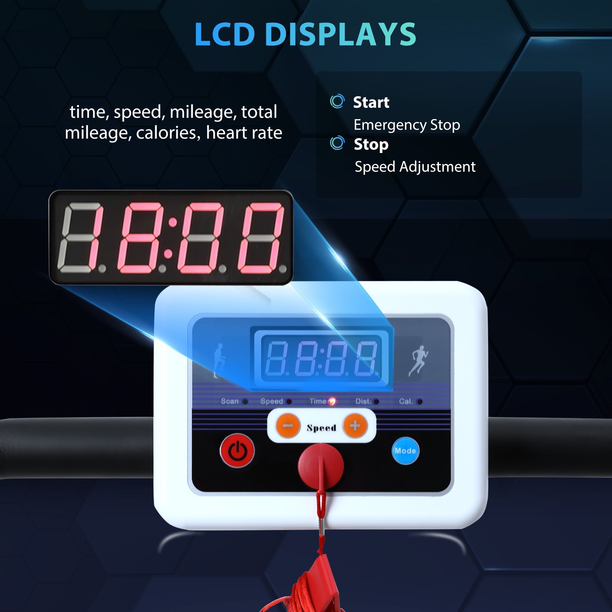 HOMCOM Folding Treadmill with Incline, Walking Pad Treadmill for Home, 1-10km/h Under Desk Running Machine with LCD Display and Wheels, No Assembly, White