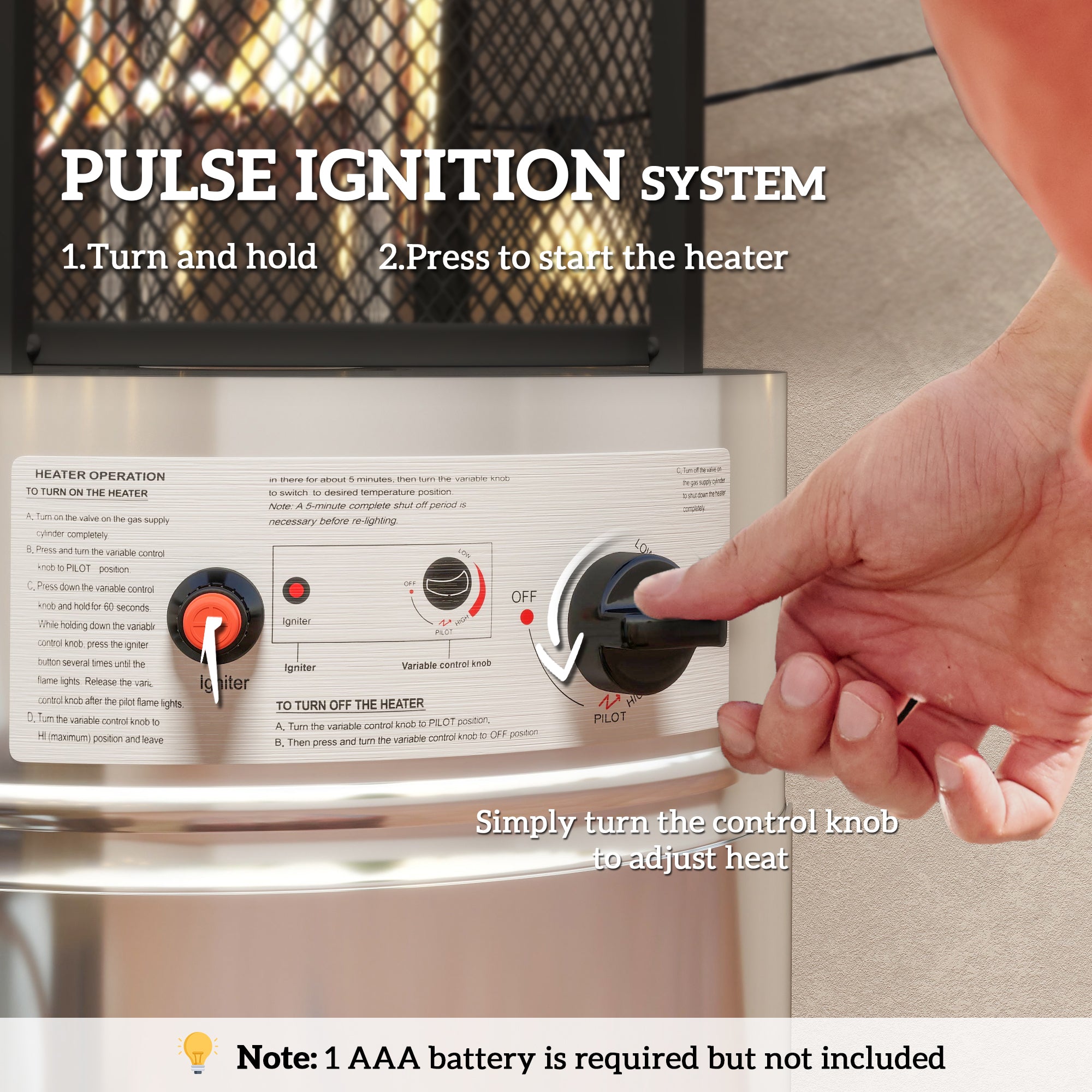 Outsunny 11Kw Adjustable Heat Gas Patio Heater