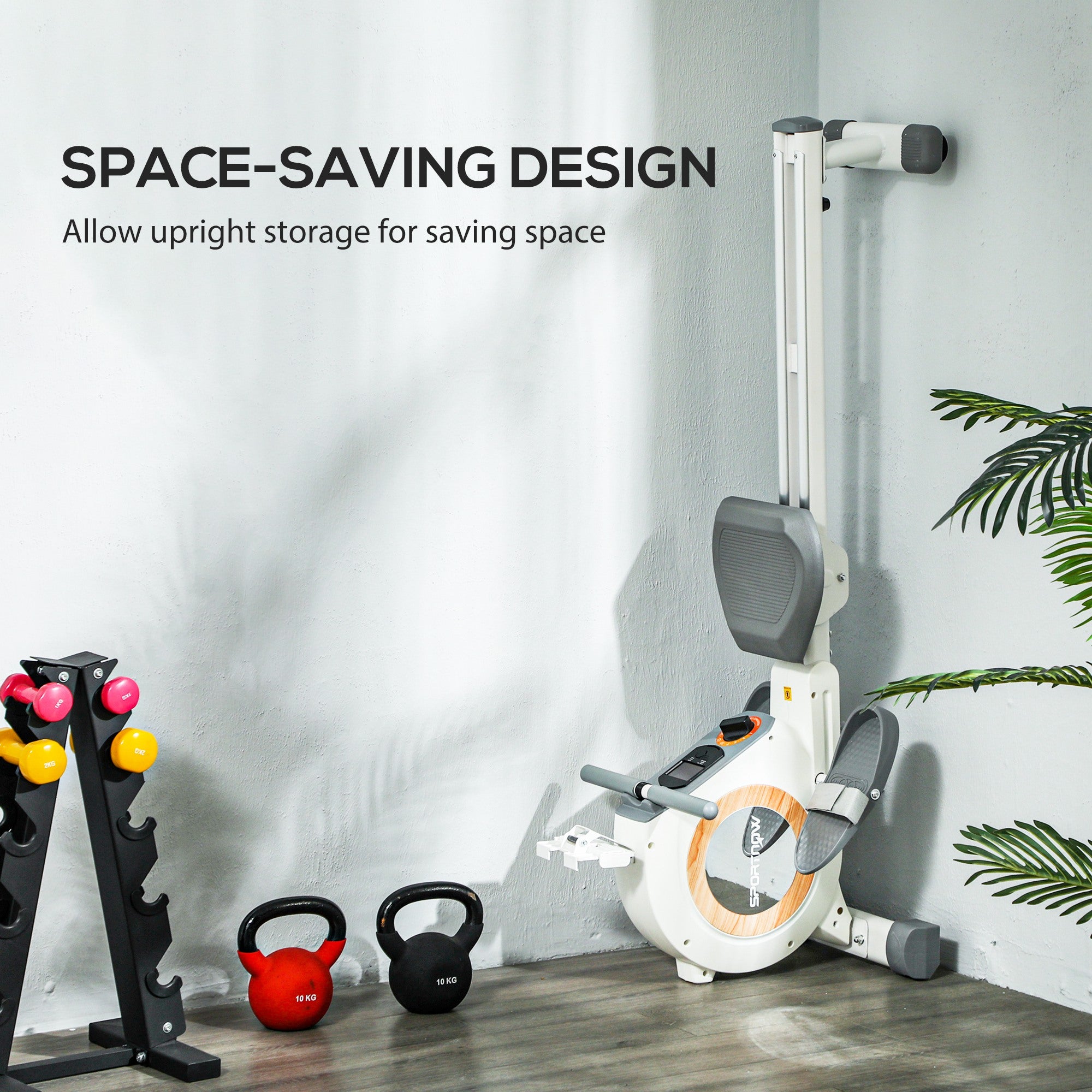 SPORTNOW Rowing Machine, 16-Level Magnetic Rower Machine with LCD Monitor and Phone Holder, White