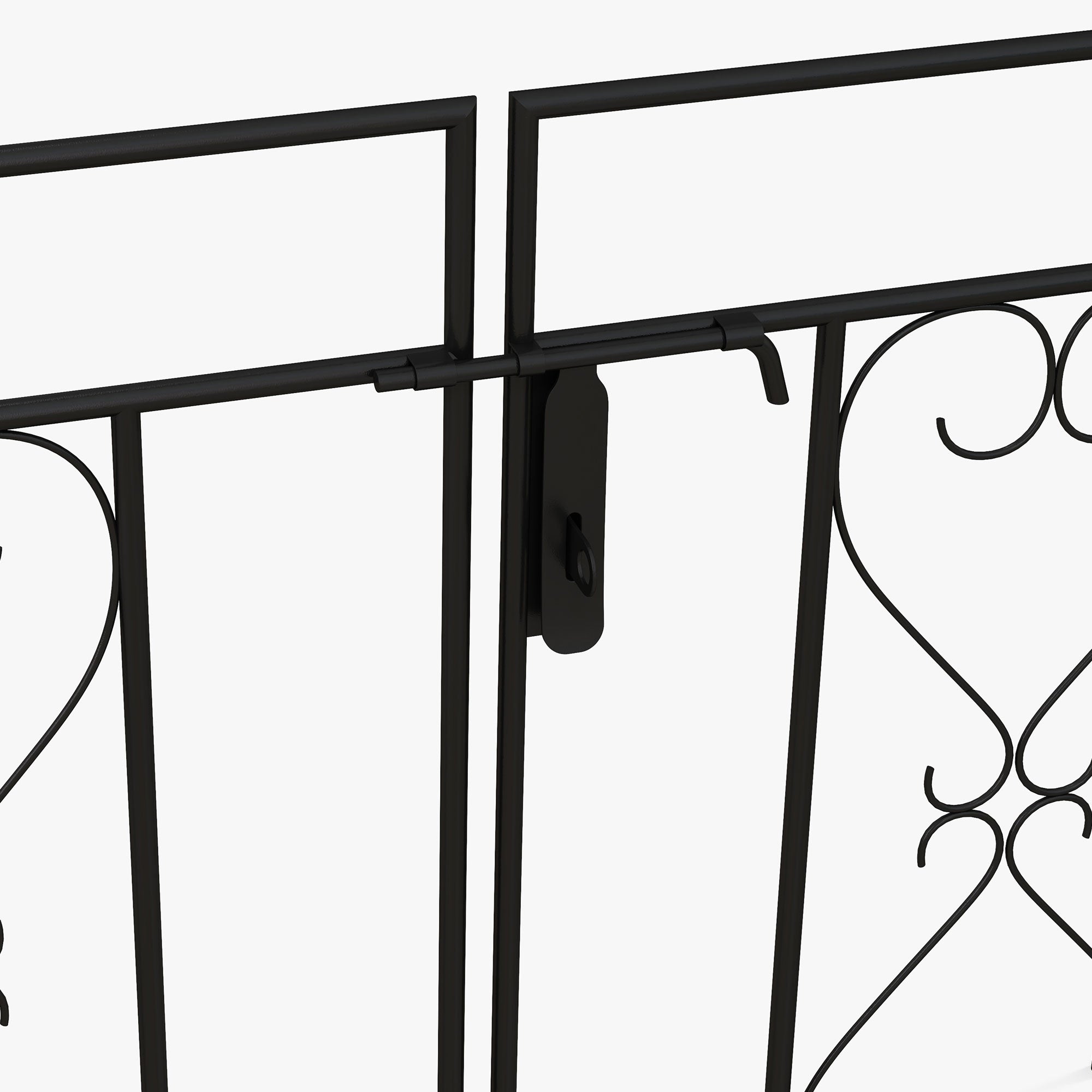 Outsunny Decorative Garden Arch, with Gate - Black