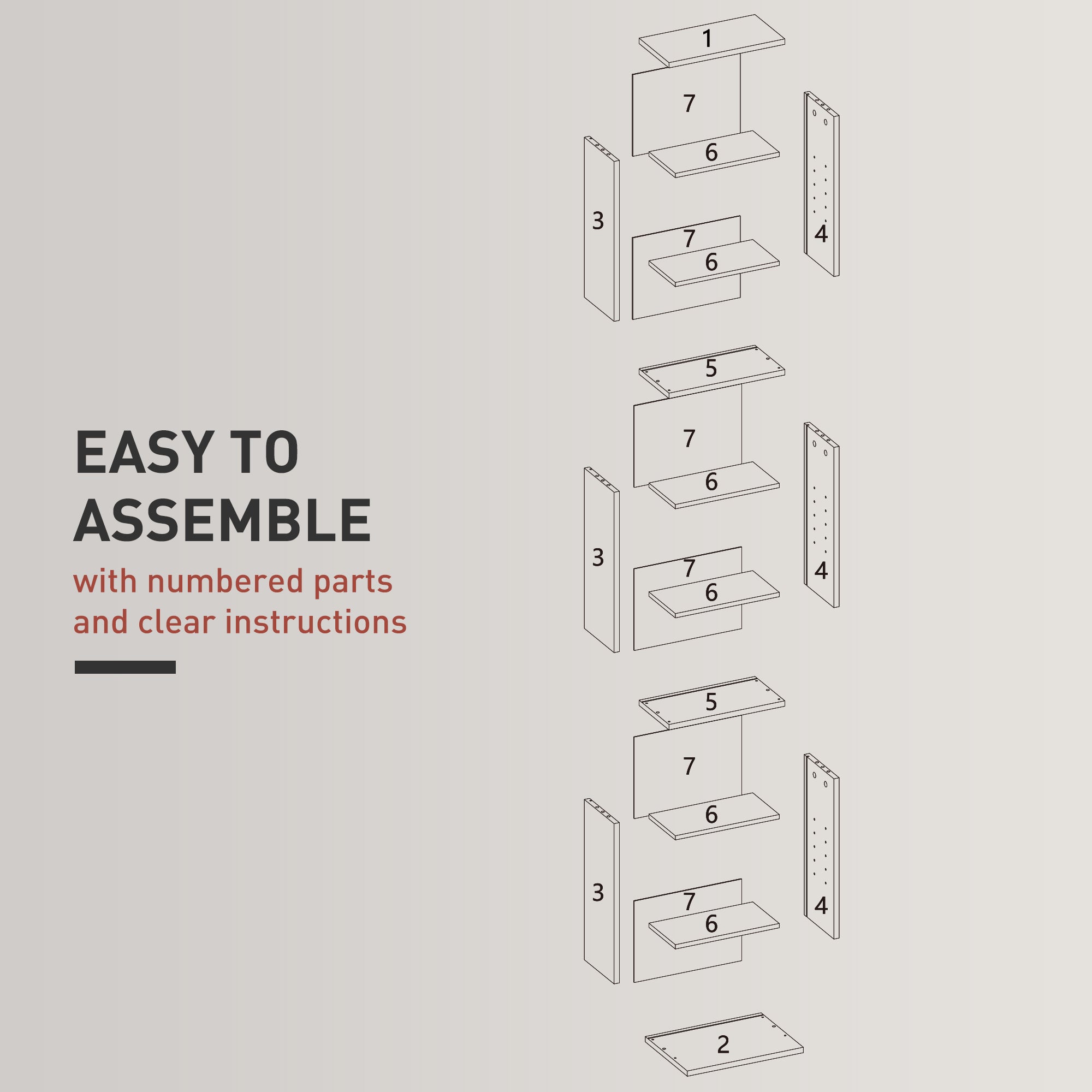 HOMCOM 260 Narrow CD Storage Unit - Grey