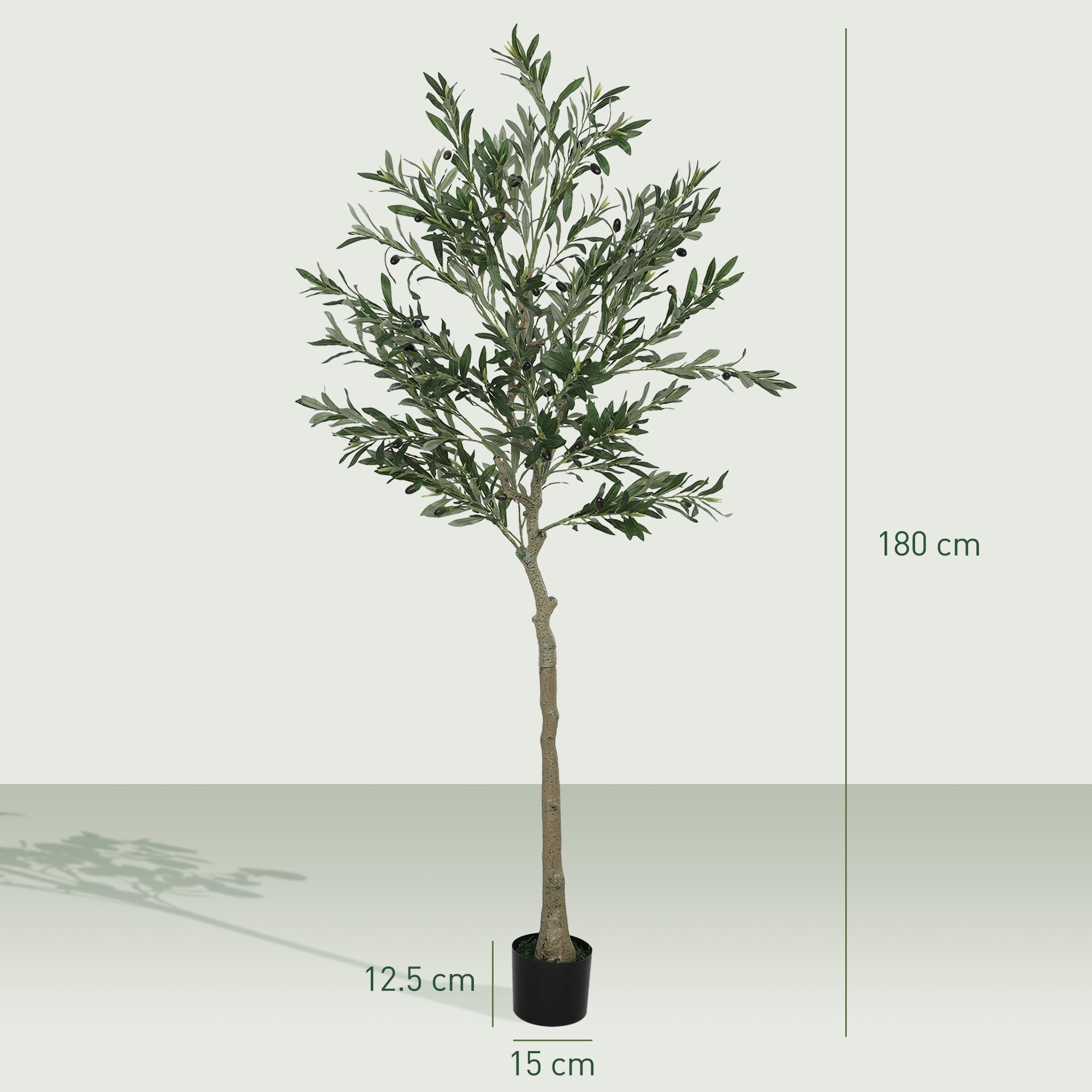 HOMCOM Set of Two Silk Leaf Artificial Olive Trees