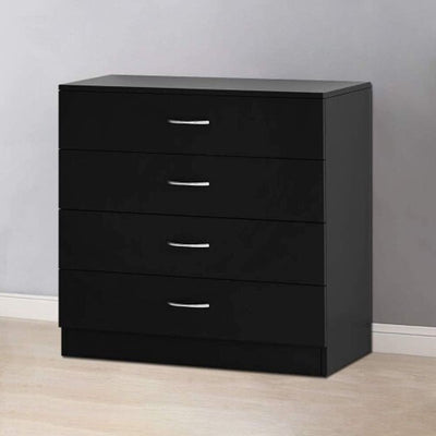 Hackney Sliding Wardrobe Set with Chest of Drawers and Bedside - Black