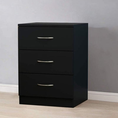 Hackney Sliding Wardrobe Set with Chest of Drawers and Bedside - Black