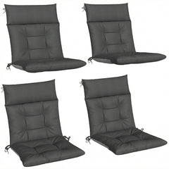 Outsunny Patio Chair Cushions Set of 4, Waterproof Non-Slip Lounge Chair Cushions, 112x53cm, Dark Grey