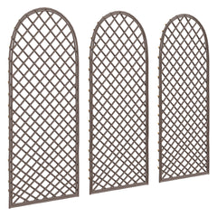 Outsunny Garden Trellis, Decorative Trellis Panels for Climbing Outdoor Plants, Vegetables, Vines, Flowers, Natural Wood Finish