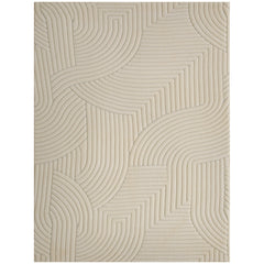 HOMCOM Modern Geometric Rug, Thick & Plush, Non-Slip, 160 x 120 cm - Cream, Living Room/Bedroom/Office