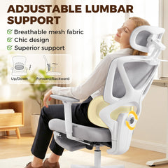 HOMCOM Ergonomic and Adjustable Office Chair - Grey