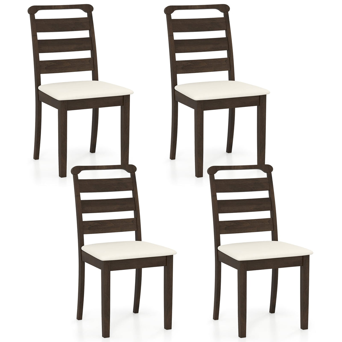 Modern Dining Chair set of 4 upholstered chairs with rubber wood frame