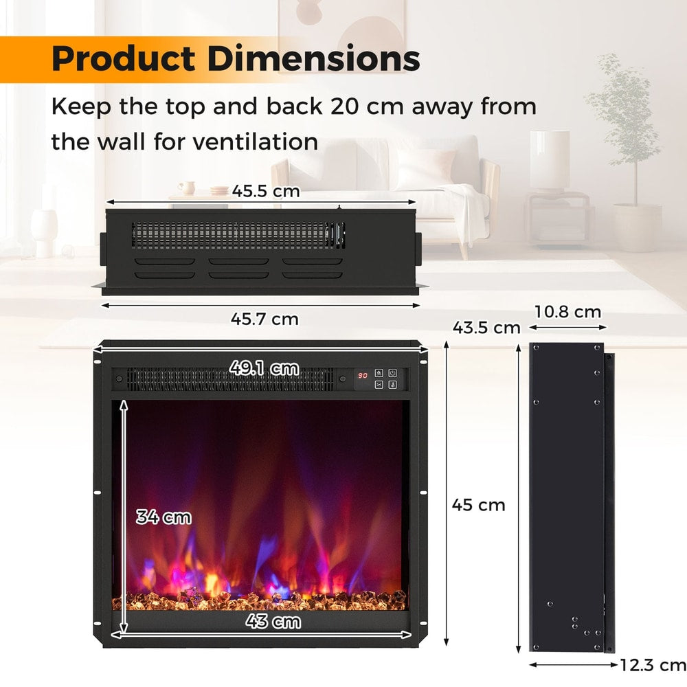 Modern TV Stand Recessed Electric Fireplace Bundle image