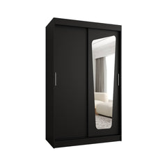 The Moka Sliding Door Wardrobe 120cm shown in a black finish