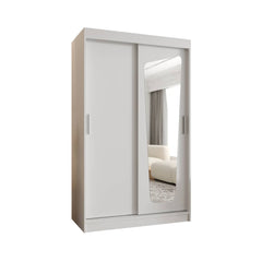 The Moka Sliding Door Wardrobe 120cm shown in a white finish