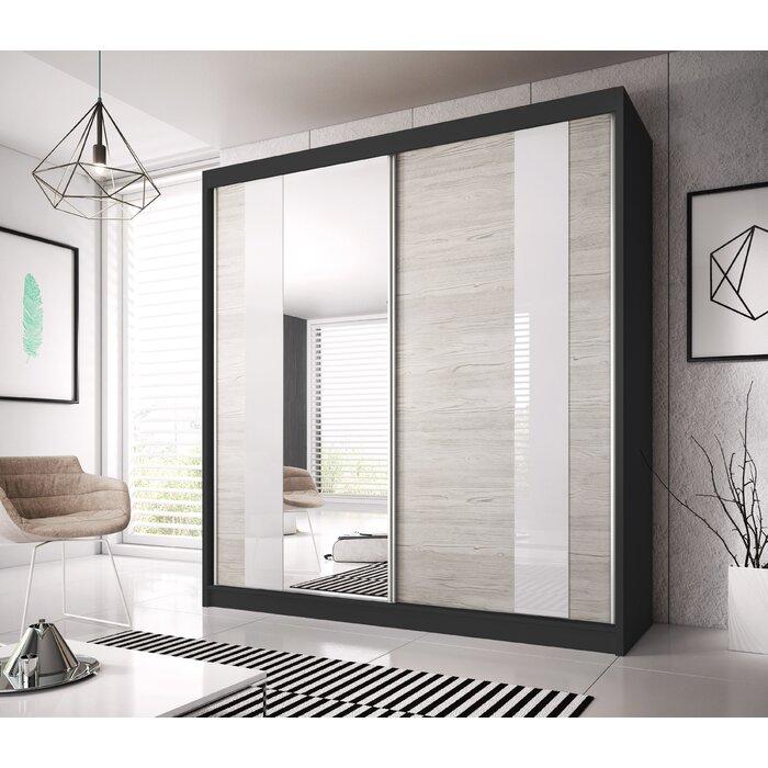 Multi 32 Sliding Mirror Door Wardrobe 203cm
