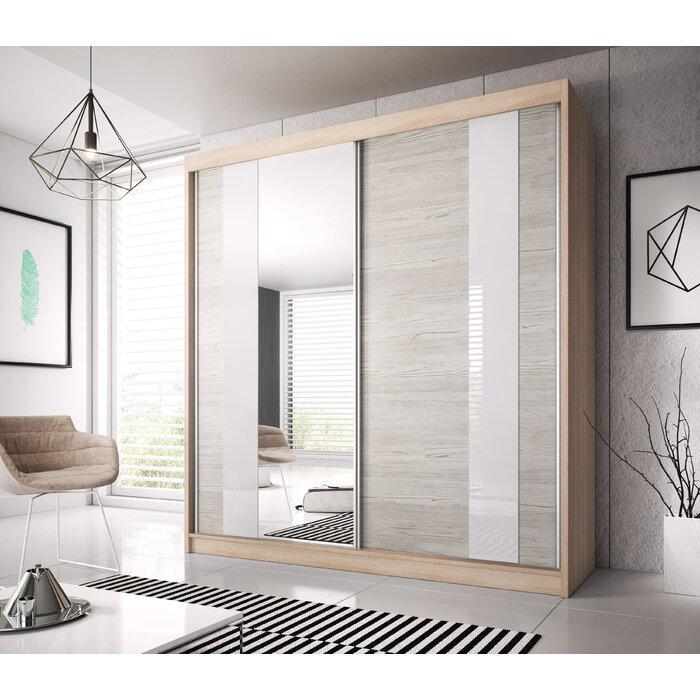 Multi 32 Sliding Mirror Door Wardrobe 233cm