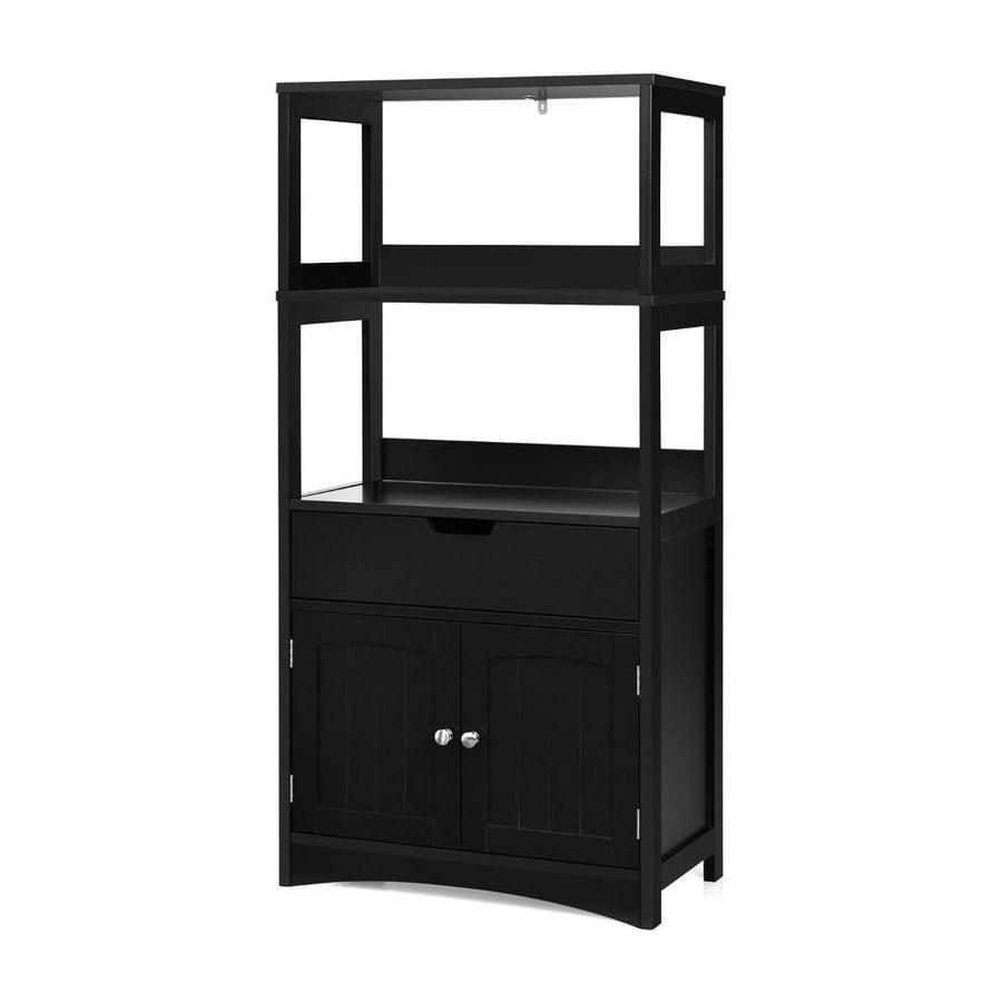 Multipurpose Storage Cabinet with Drawer for Bathroom-Black
