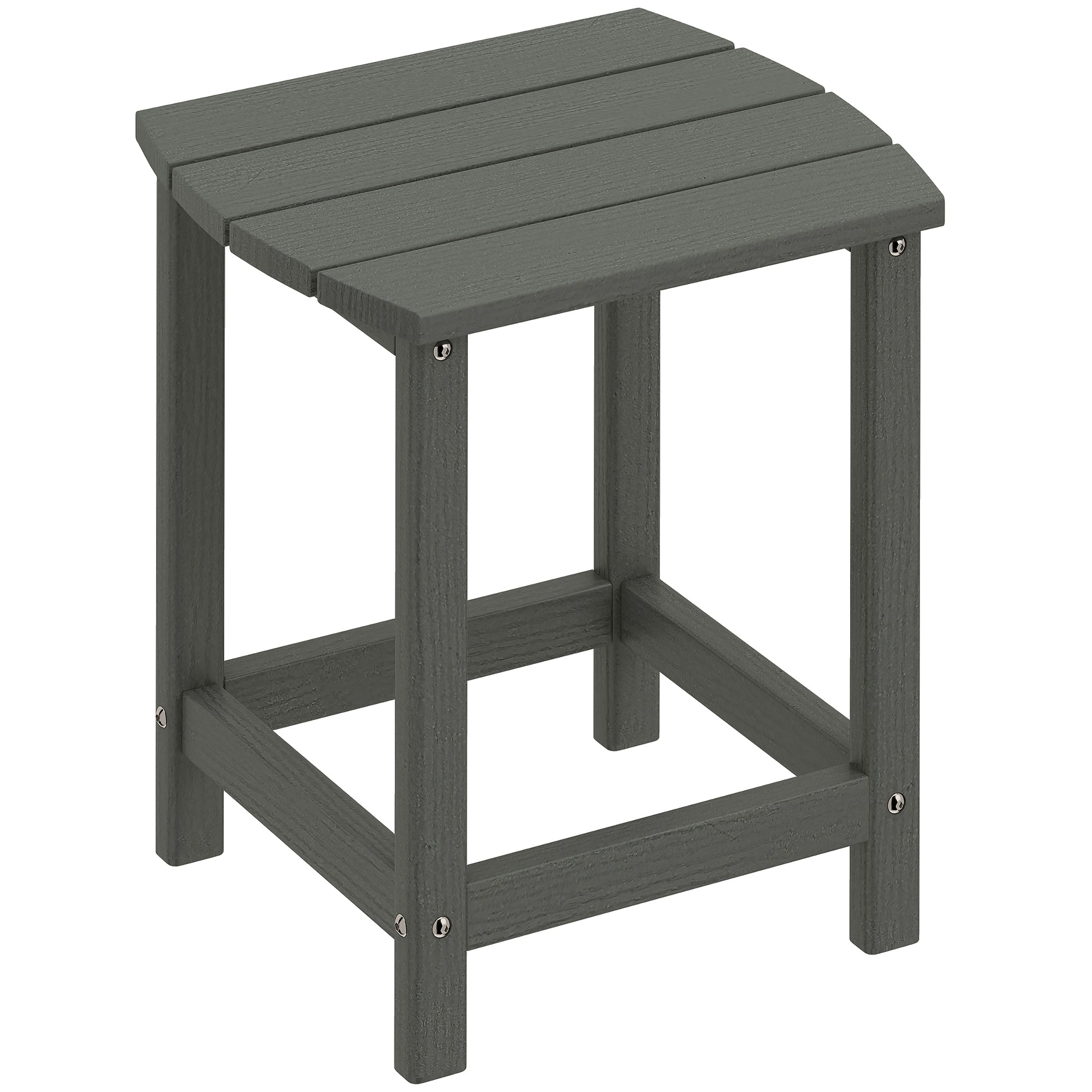 Outsunny Outdoor Side Table, Garden Coffee Table, All-Weather Adirondack Side Table for Garden, Beach, Indoor Outdoor, Grey