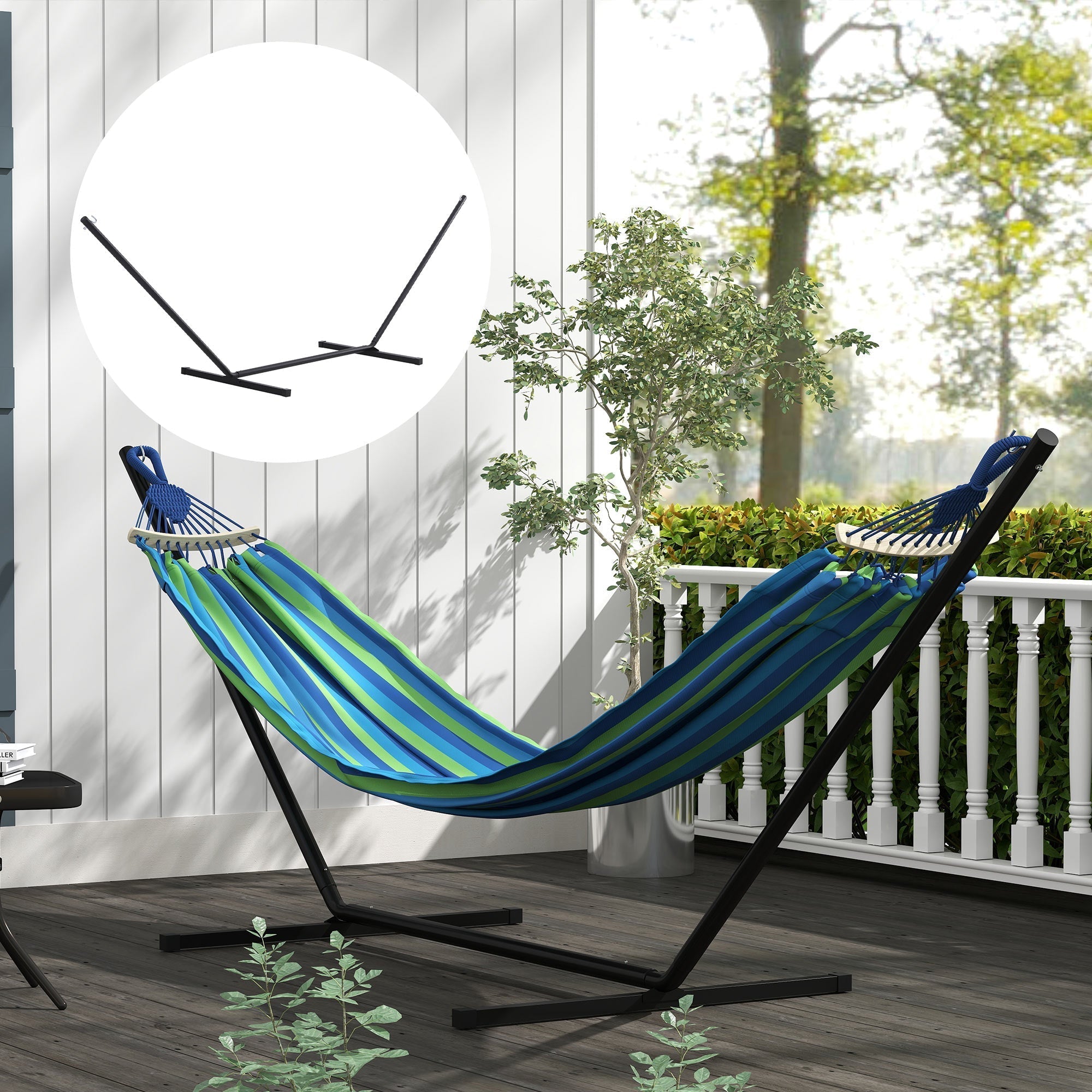 Outsunny 3.6m Extra-long Universal Hammock Stand Metal Frame Garden Camping Picnic Outdoor Patio Replacement √¢‚Ç¨‚Äú Stand Only