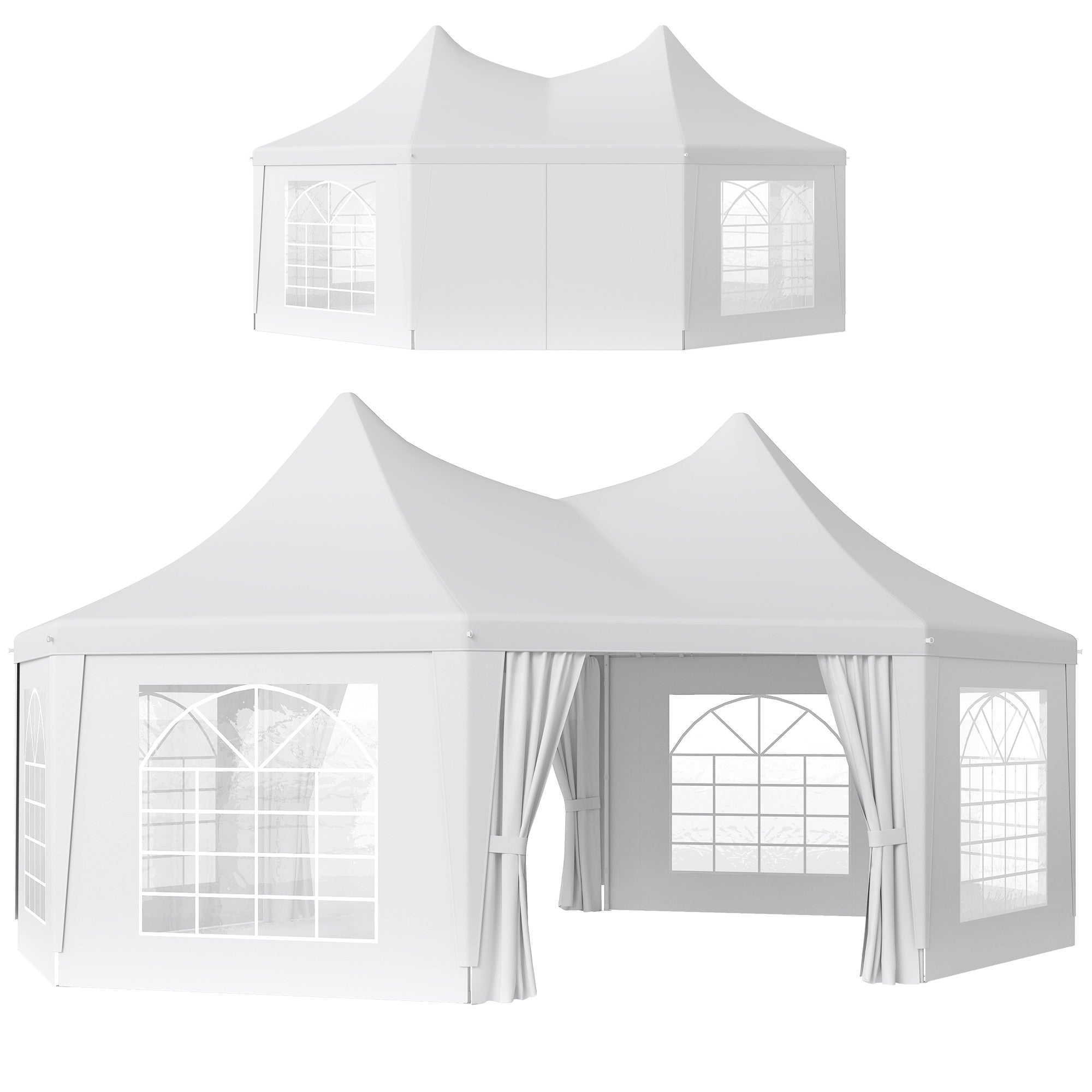 Outsunny 6.8 x 5m Octagonal Marquee Gazebo - White