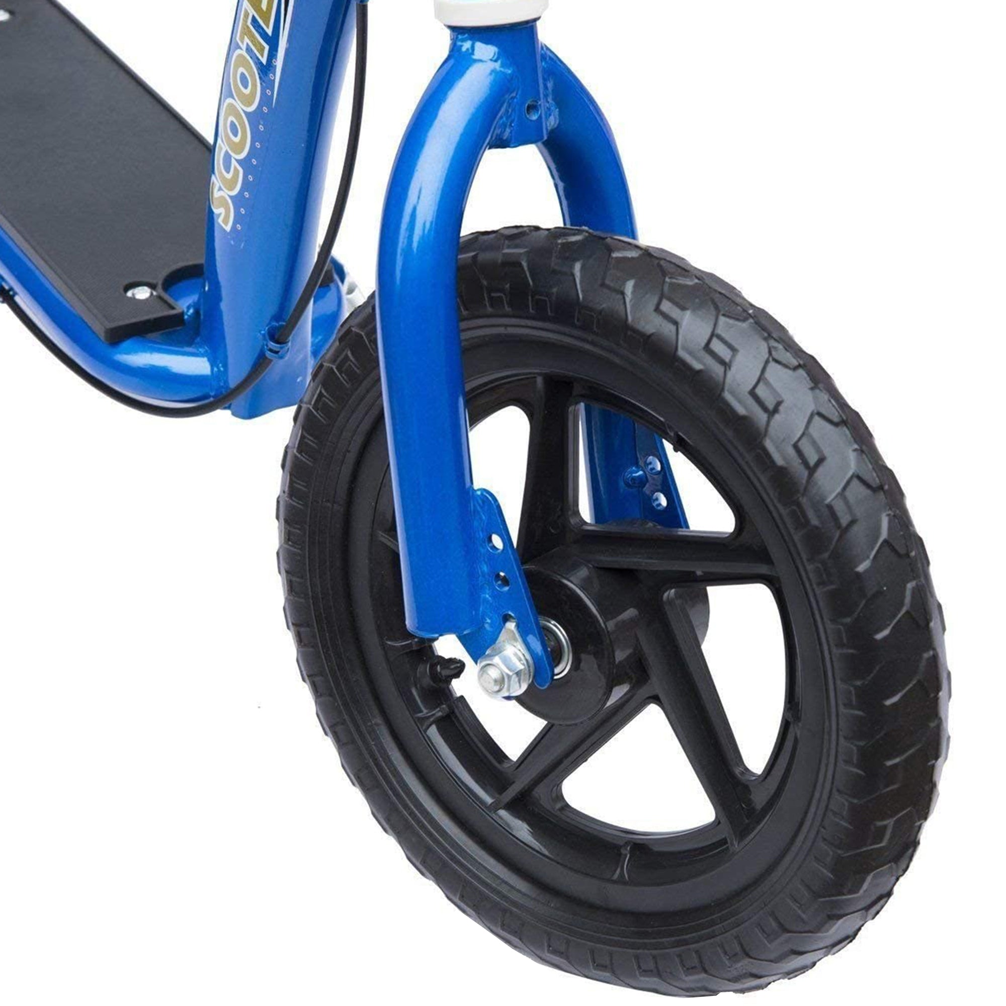HOMCOM Kids Scooter Kick Scooter, with 12" EVA Tyres, Rear Brake, Big Wheels Scooter for 5-12 Years , Blue