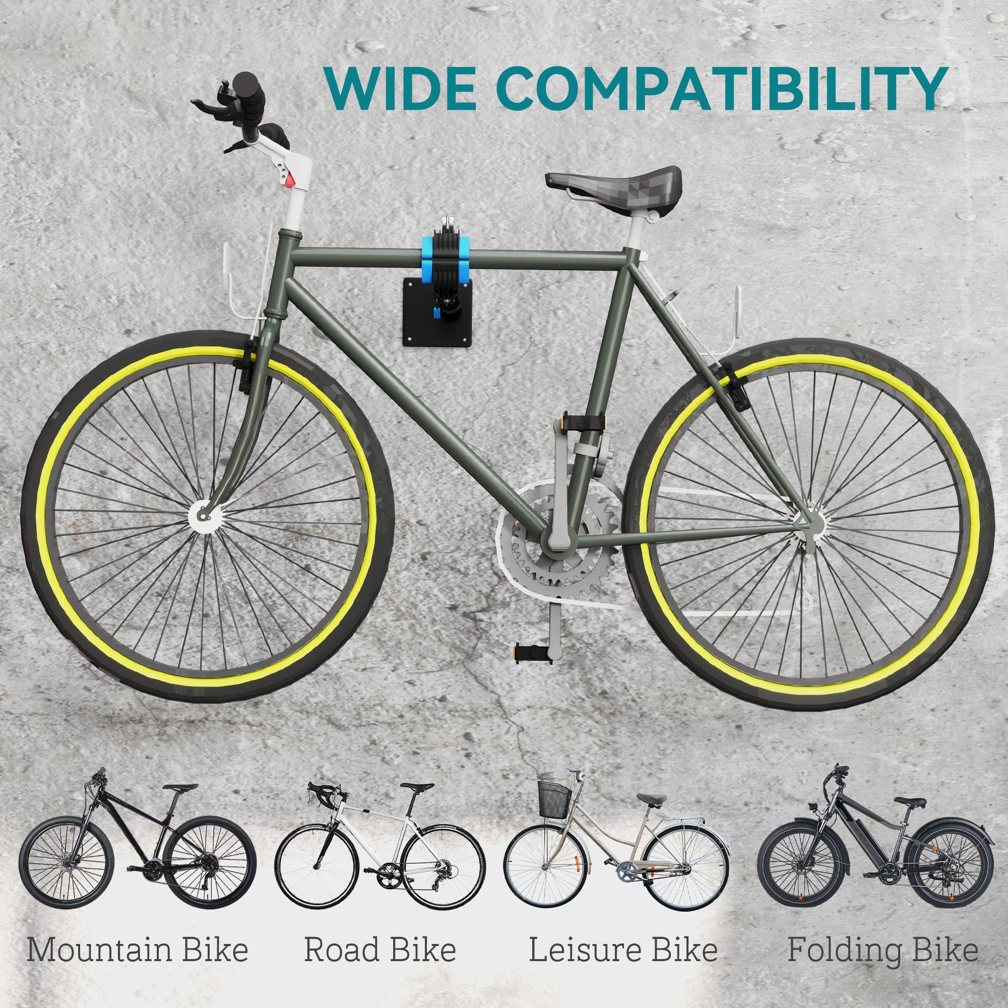 HOMCOM Bike Repair Stand, with Adjustable Clamp, Black