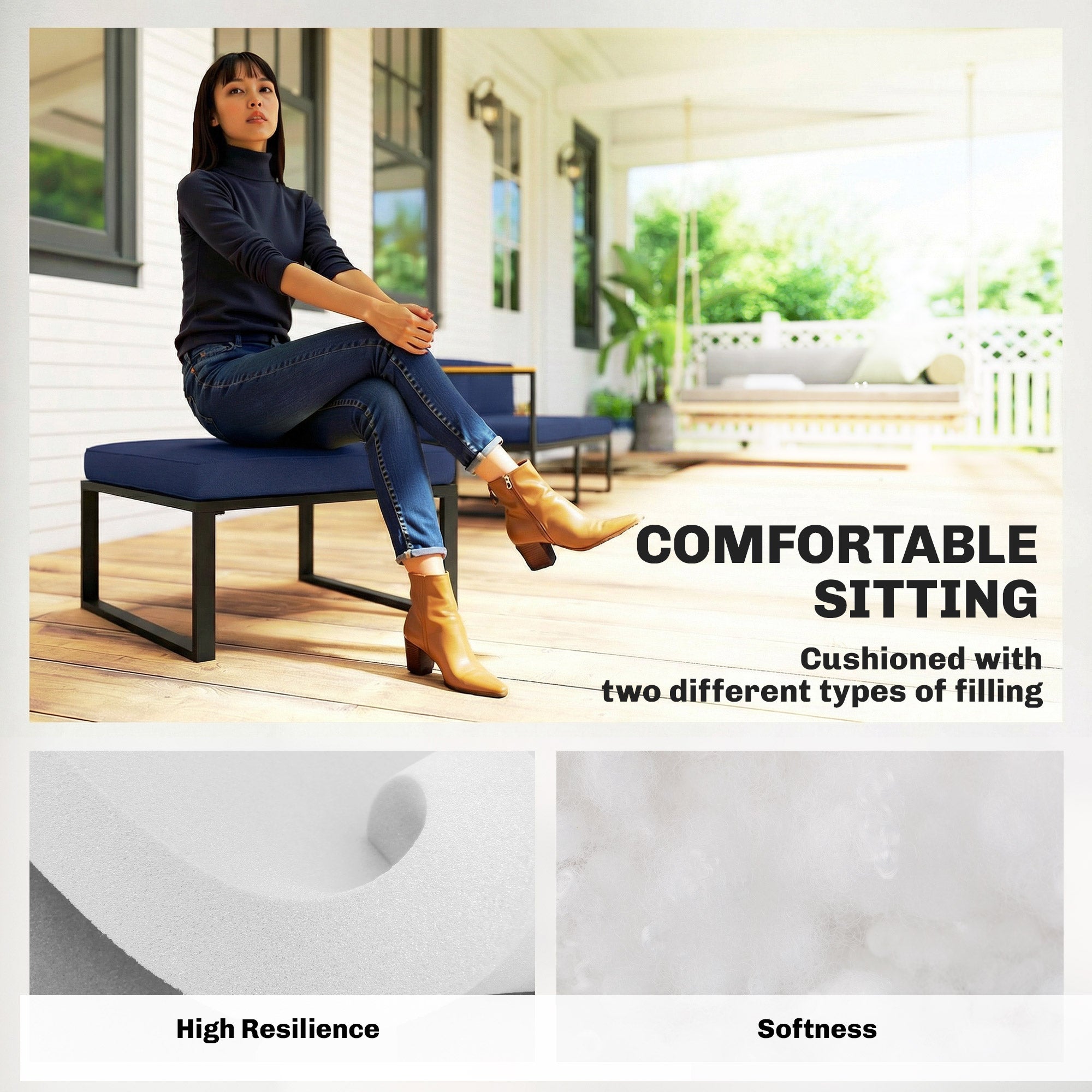 Outsunny 14-piece Dining Set Cushions - Dark Blue