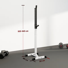 HOMCOM Heavy Duty Weight Bar Barbell Squat Stand Barbell Rack Spotter, for Home, Gym - Black
