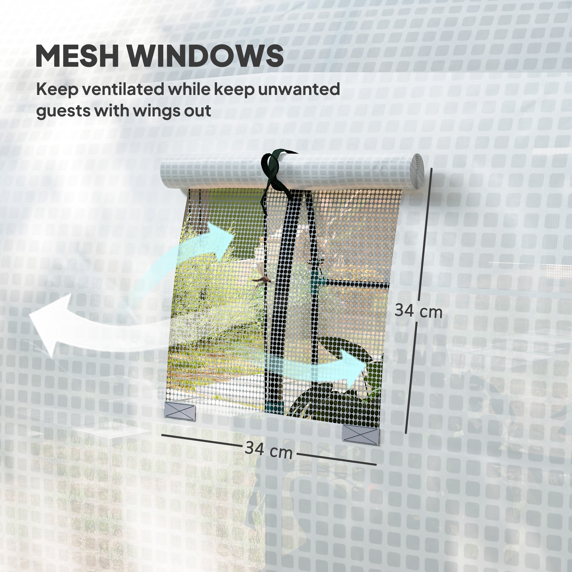 Outsunny 180 x 180cm Walk-In Polytunnel Greenhouse - White