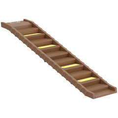 PawHut Dog Car Ramp with Anti-Slip Steps, 10-Steps Pet Stairs for Pets to Access Cars and High Beds, Brown