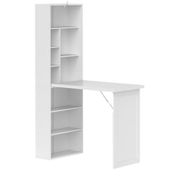 HOMCOM Three-Part Work Desk, with Storage and Writing Board - White