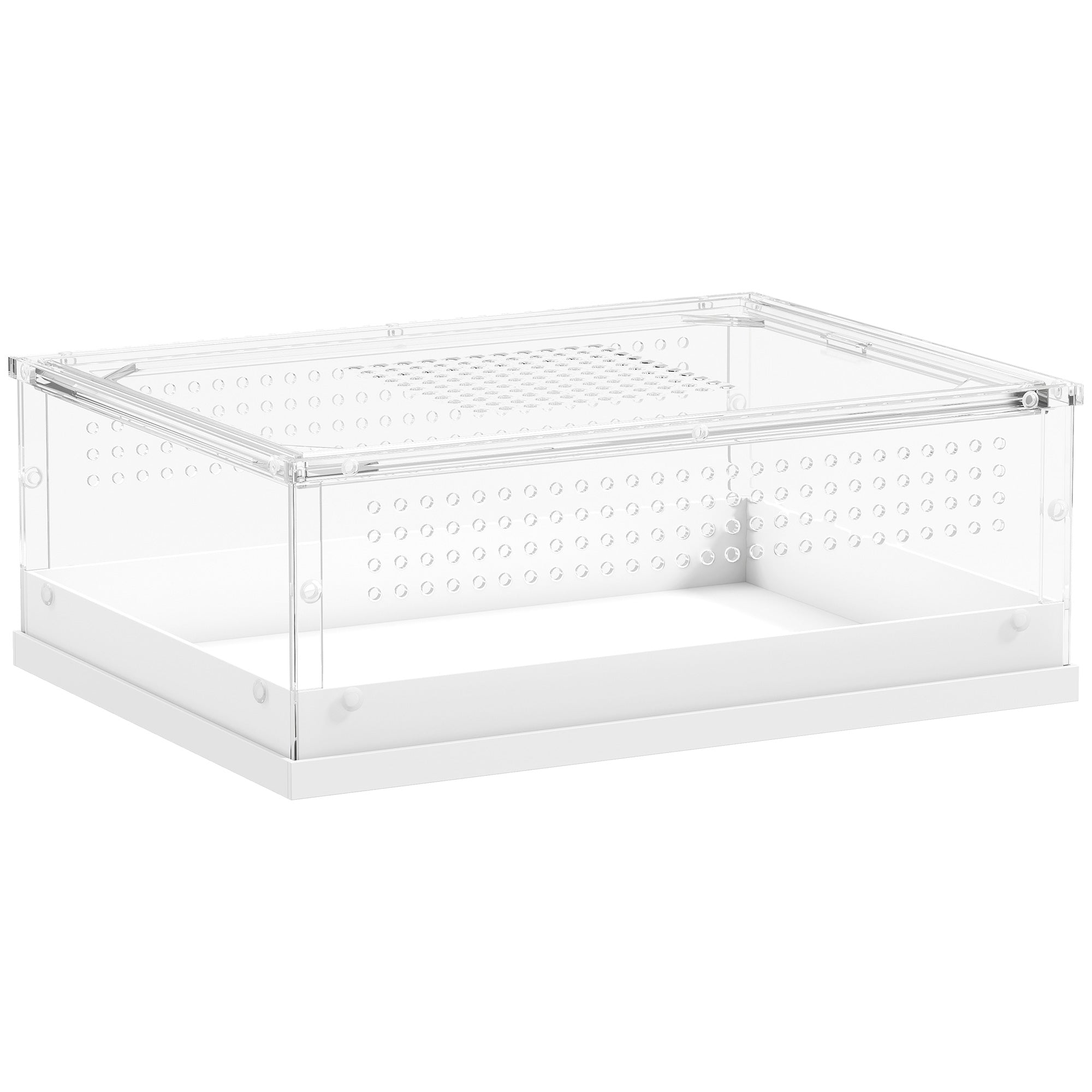 PawHut Acrylic Reptile Terrarium with Top Sliding Door, Vents, for Snake, Frog, Spider, Gecko, Tarantula, 40 x 30 x 15 cm