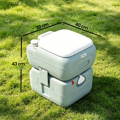 Outsunny Portable Toilet for Adults, 22L Camping Toilet with Seat, Lid and Anti-Leak Handle Pump, Outdoor Travel Toilet with Detachable Tanks for Camping, Boating, Hiking, Travel, RV, Grey