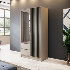 Nelly Hinged Door Wardrobe 105cm [Mirror]
