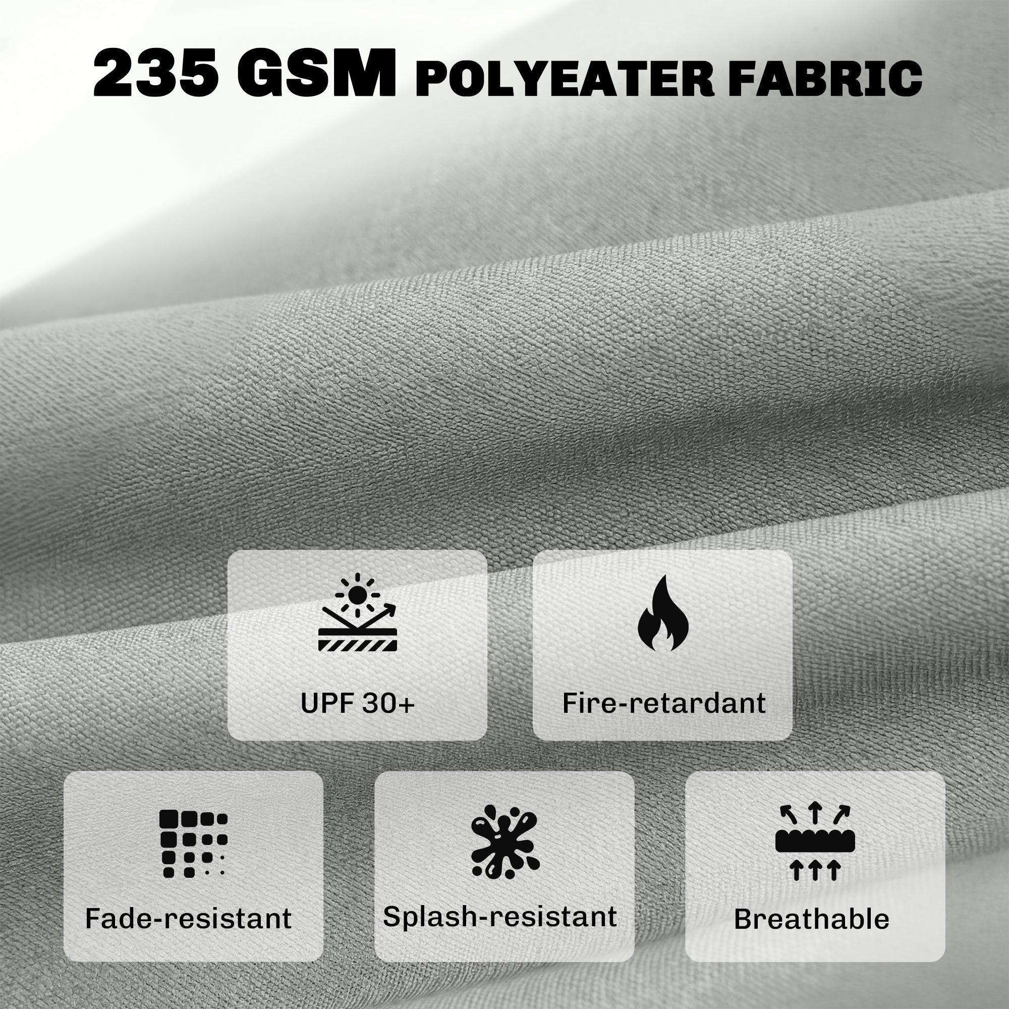 Outsunny Outdoor Bistro Chair Cushions Set of 4 with Removable Cover, 41 x 41 x 5 cm Round Seat Cushions with Ties, Light Grey