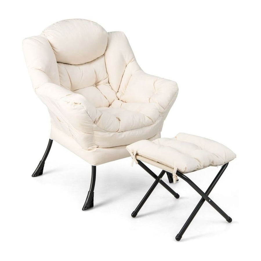 Lazy Chair with Ottoman-Beige
