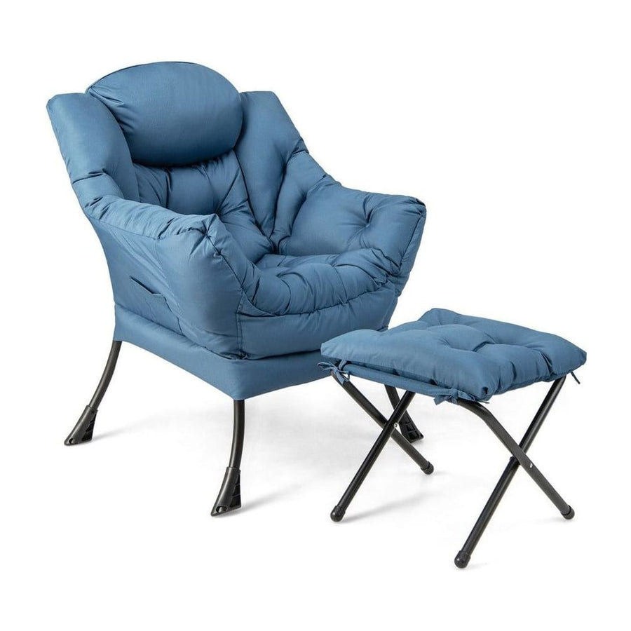 Lazy Chair with Ottoman-Navy