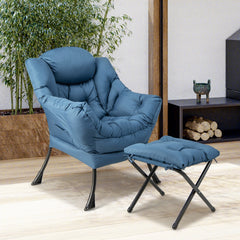 Lazy Chair with Ottoman-Navy