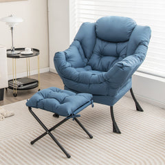 Lazy Chair with Ottoman-Navy