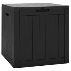 Outdoor Storage Shed with Handles and Lockable Lid in Black