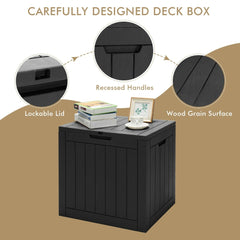 Outdoor Storage Shed with Handles and Lockable Lid in Black, image 5