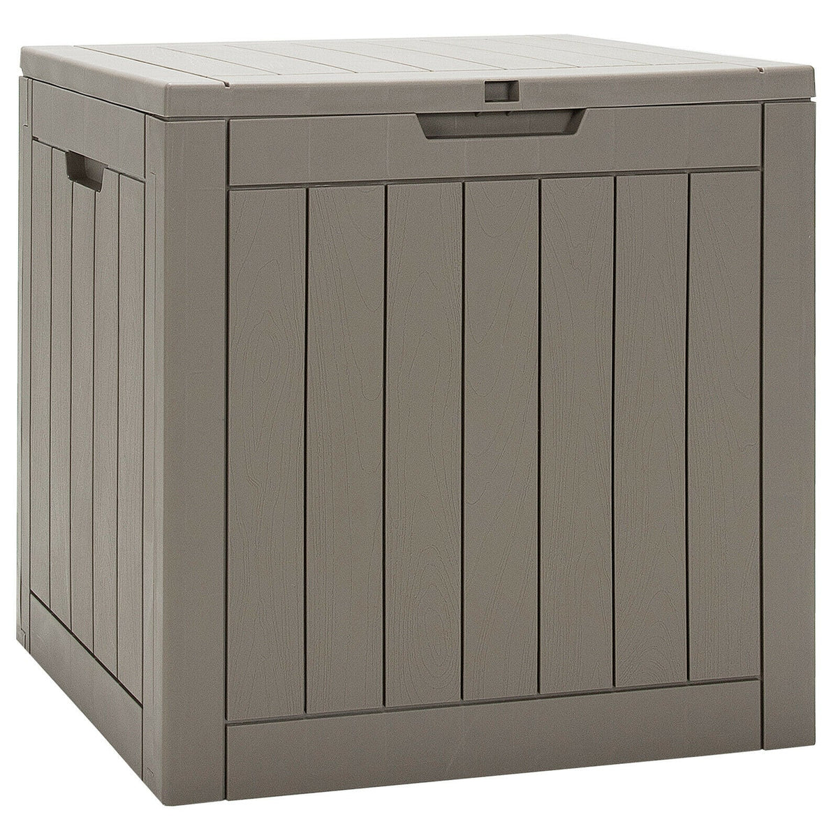 Outdoor Storage Shed with Handles and Lockable Lid in Coffee