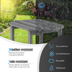 Weather-Resistant HDPE Adirondack Table Side Table-Grey