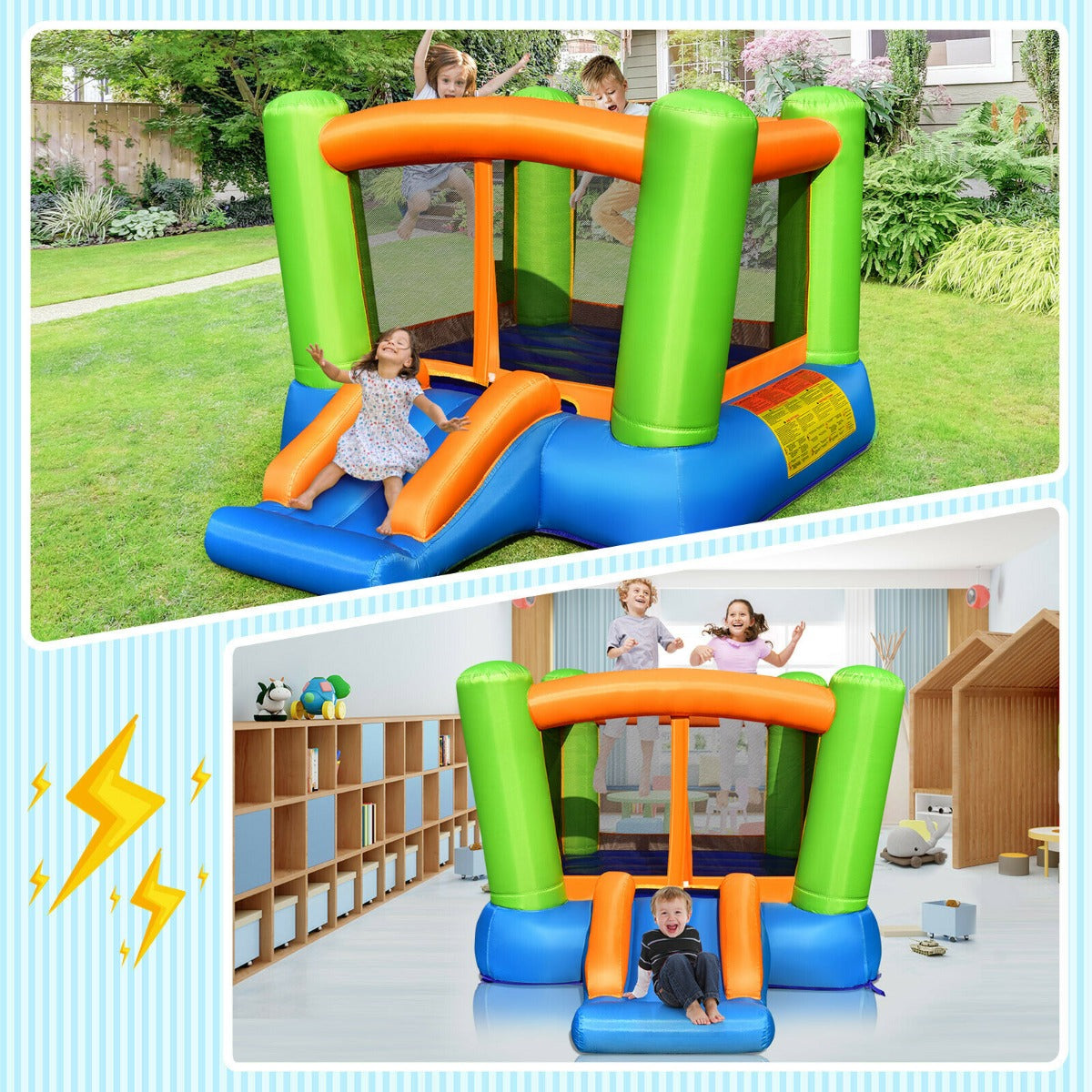 Kids Cute Castle with Slide and Carrying Bag
