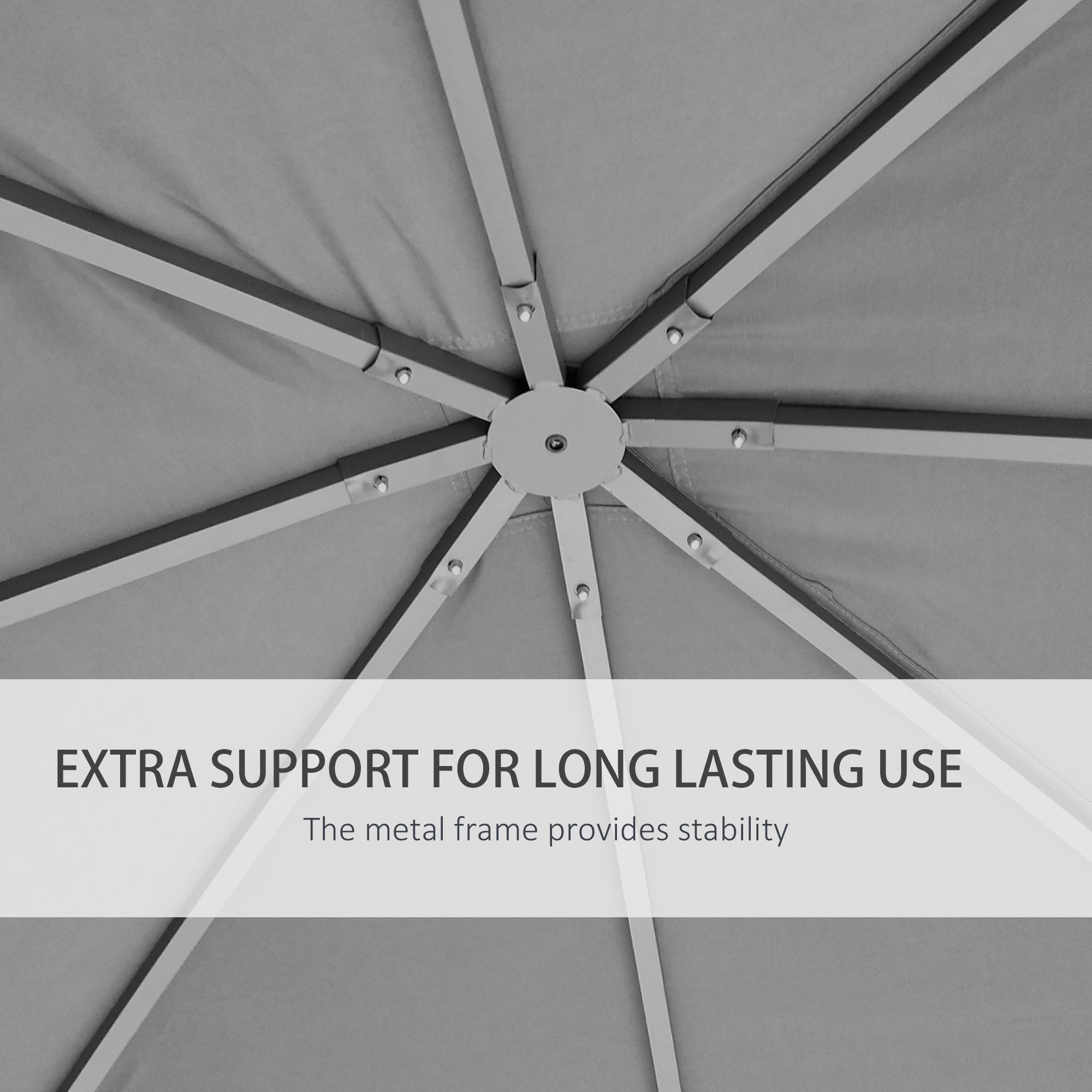 Outsunny 3x3(m) Outdoor Gazebo Garden Pavilion Sunshade Canopy Tent with Steel Frame, Grey