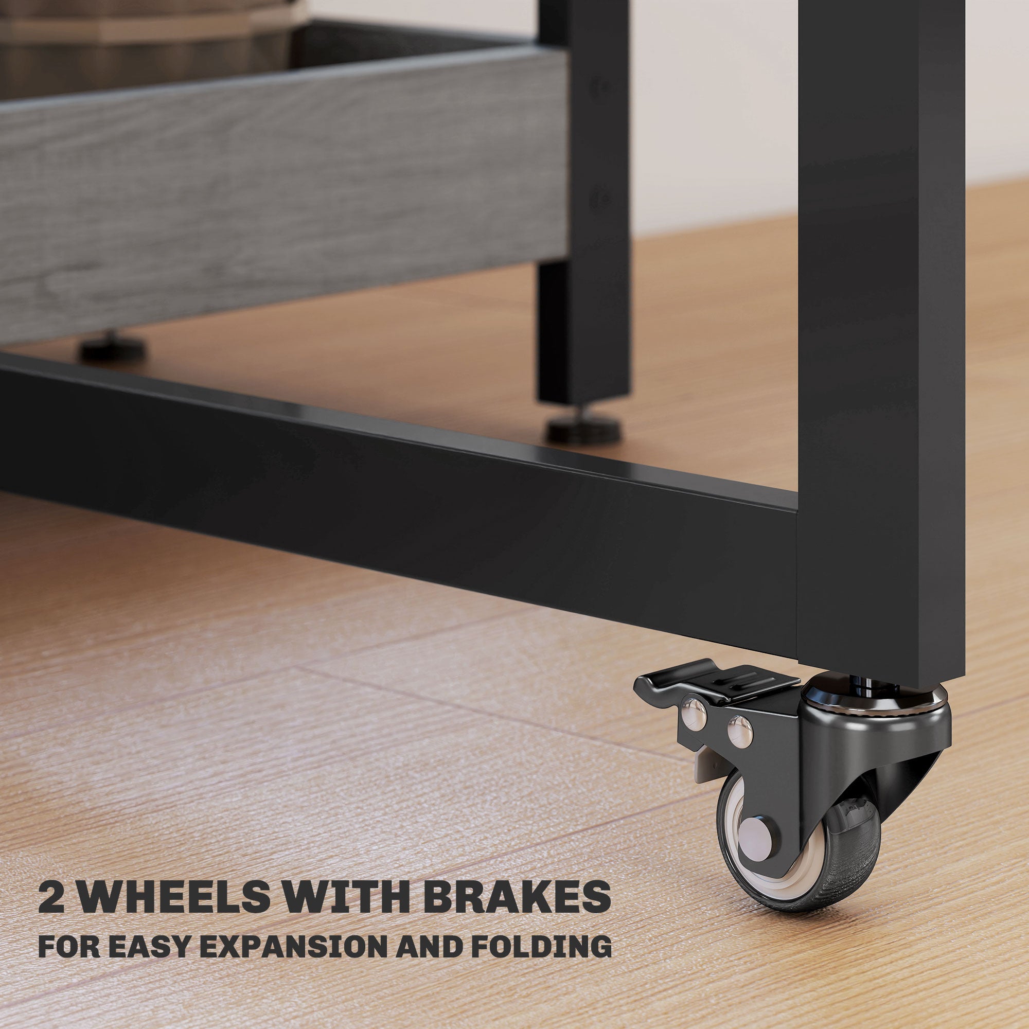 HOMCOM Four-Person Drop Leaf Table - Grey Wood-Effect