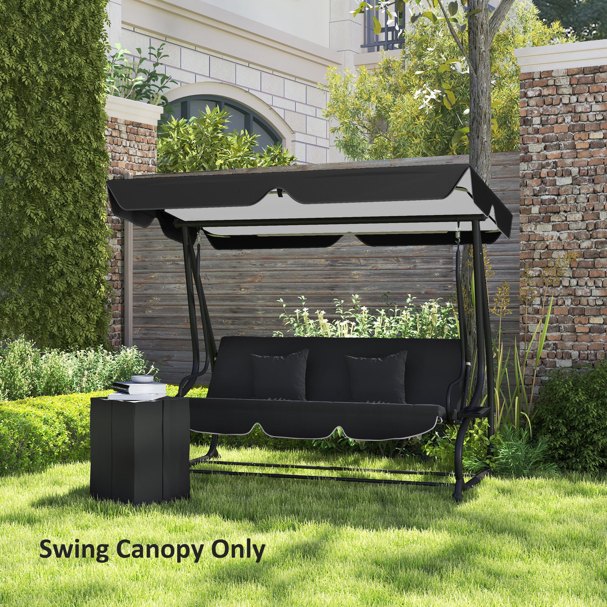 Outsunny 145 x 200Wcm Swing Chair Canopy Replacement - Black