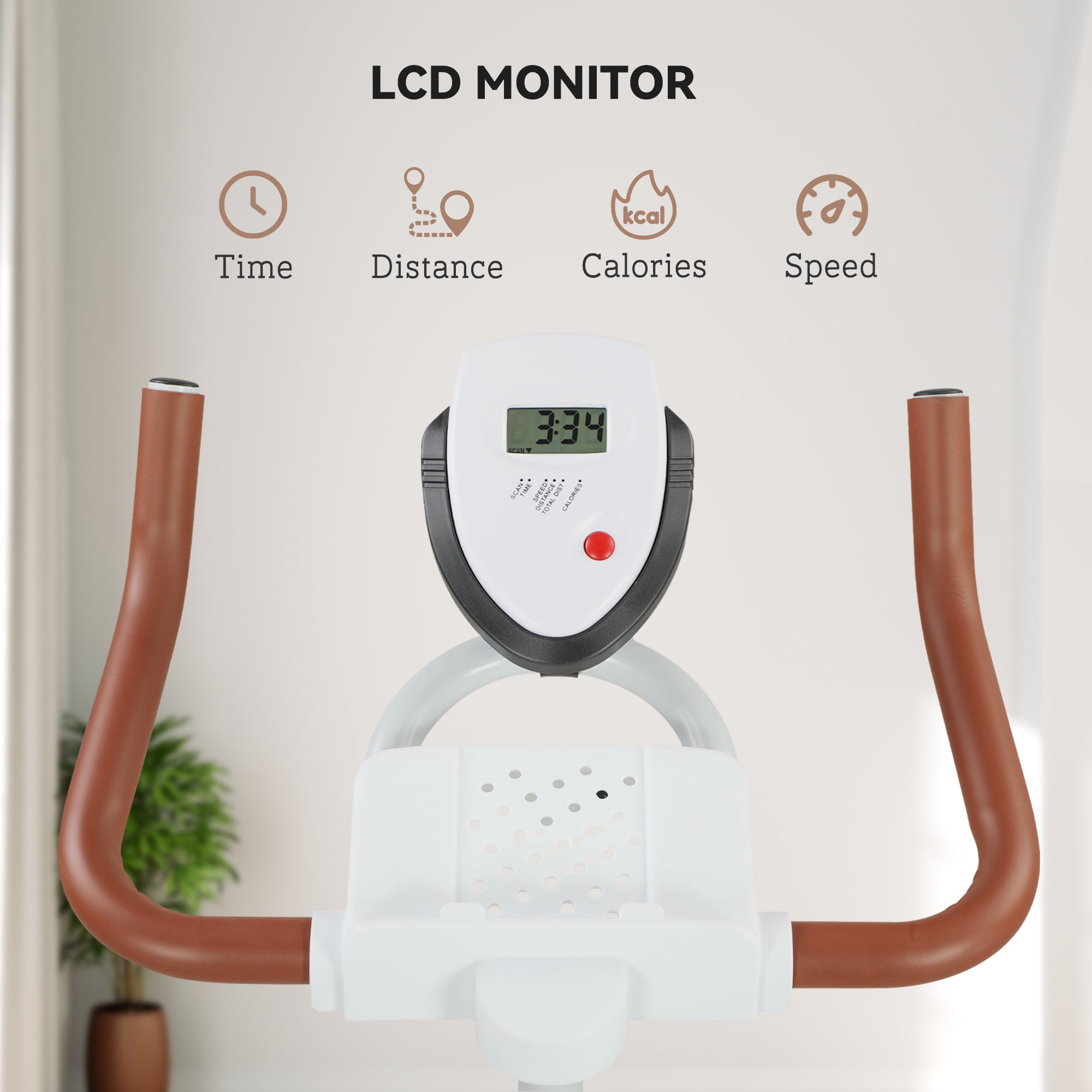 SPORTNOW Quiet Stationary Exercise Bike with Adjustable Resistance, Seat, White