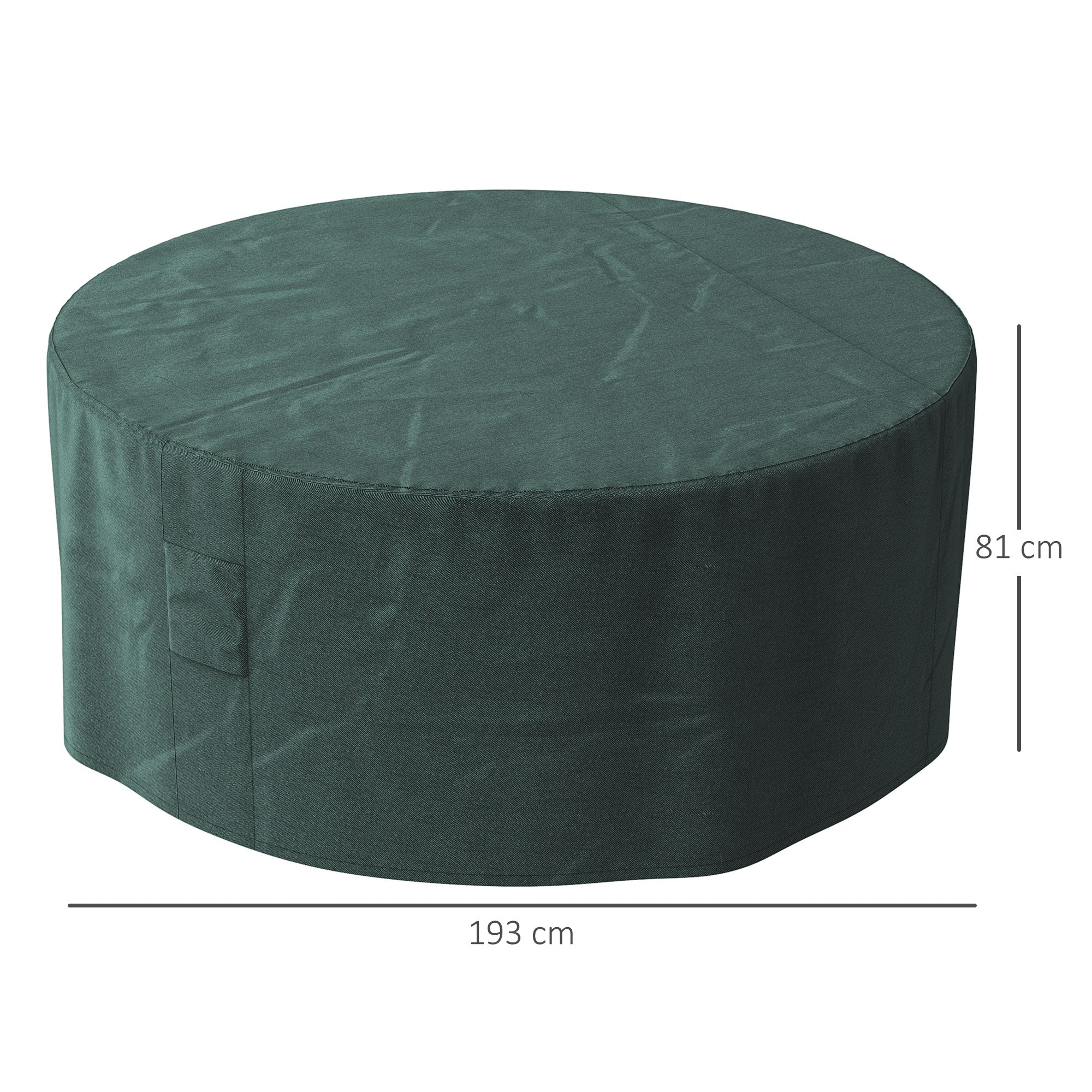 Outsunny Garden Patio Large Furniture Set Round Cover 600D Oxford Waterproof, √ê¬§193 x 80H cm, Green